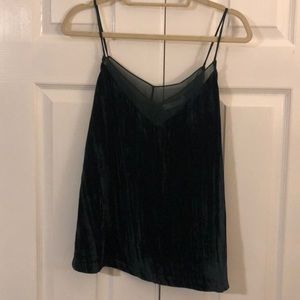 Mango green velvet tank